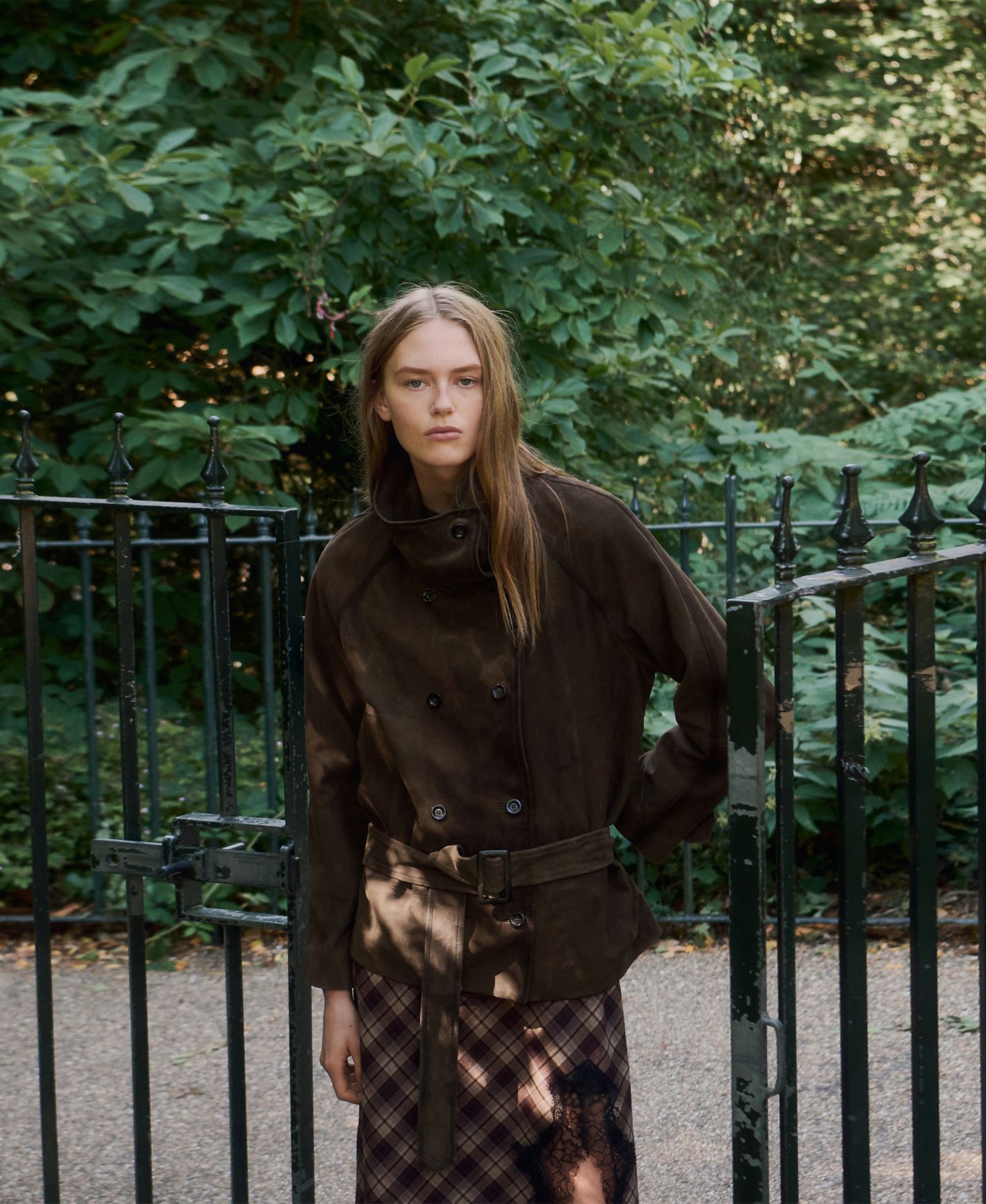 Women's Selection Oversized Belted Suede Jacket