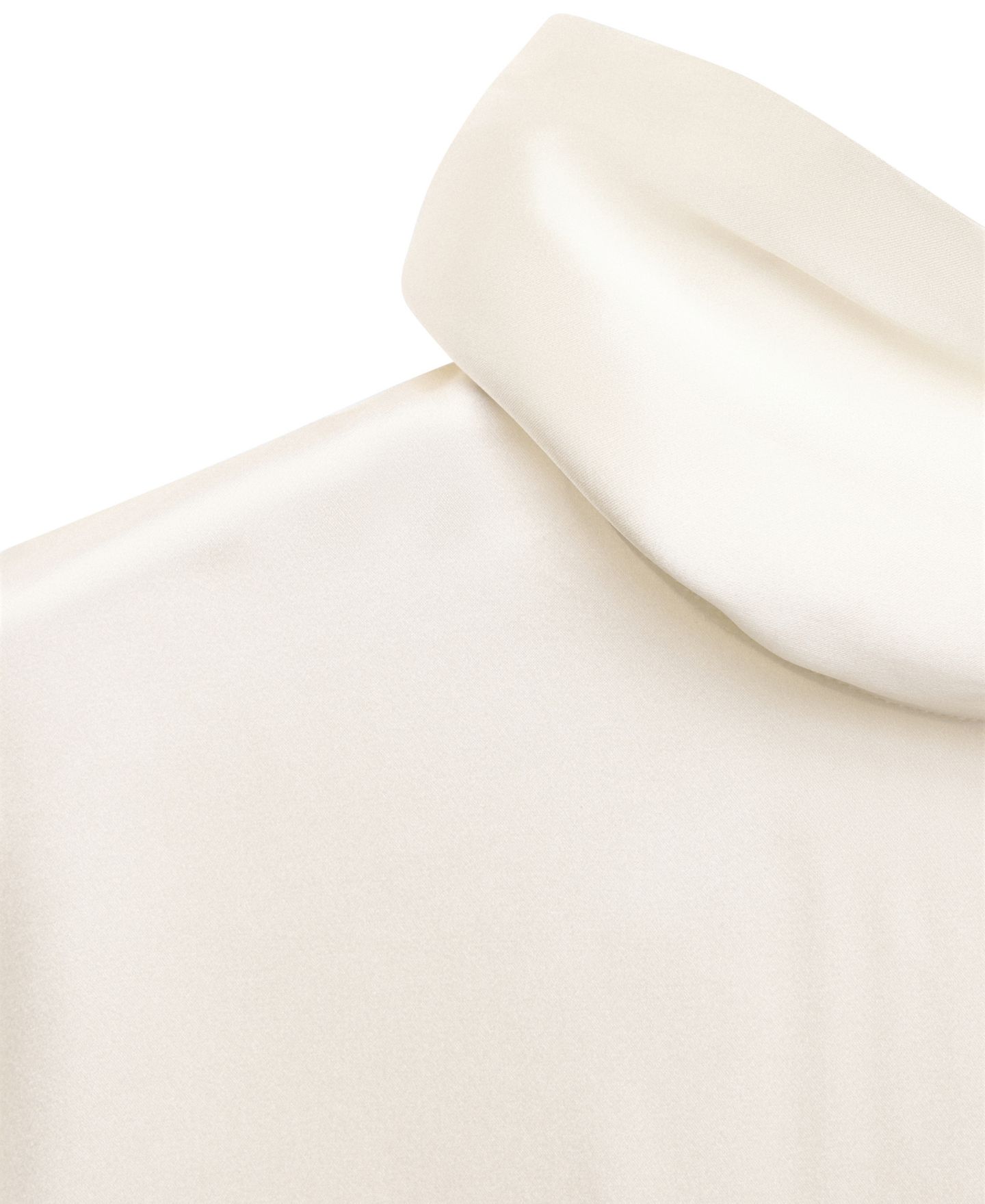 Женская блузка Mango Selection High-Neck Short-Sleeve Silk, цвет: Экрю — фото 5
