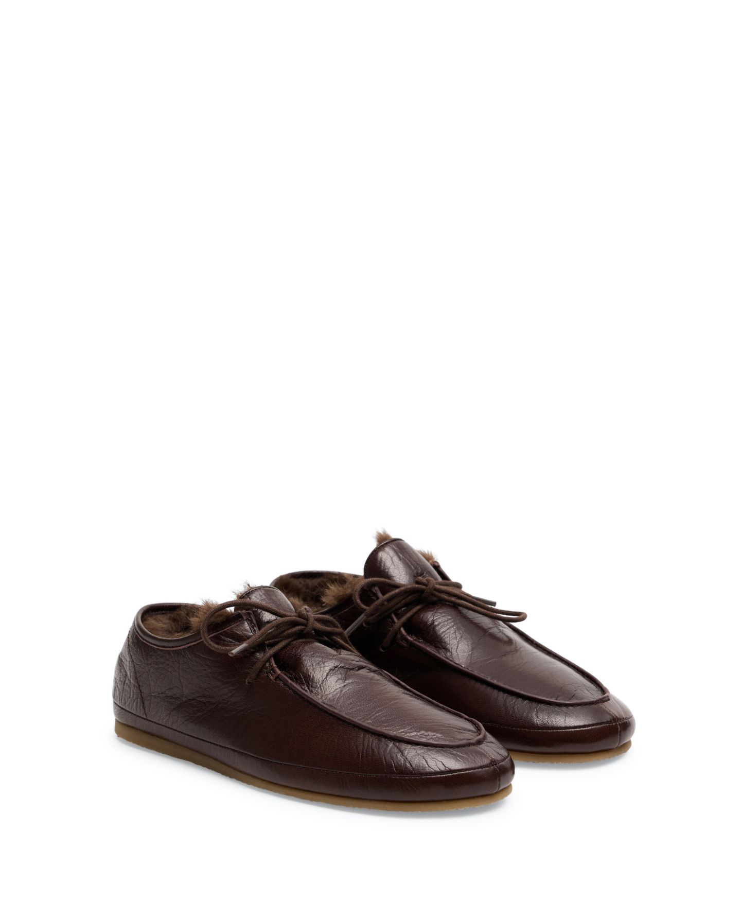 Женские туфли MANGO Round-Toe Flat, цвет: Тёмный коричневый — фото 2