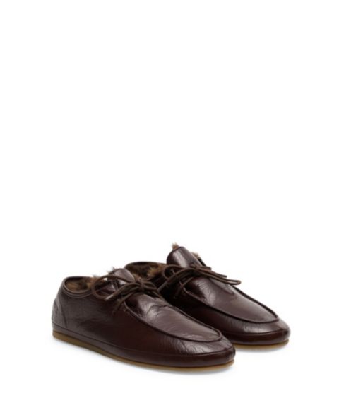 Женские туфли Mango Round-Toe Flat, цвет: Тёмный коричневый
