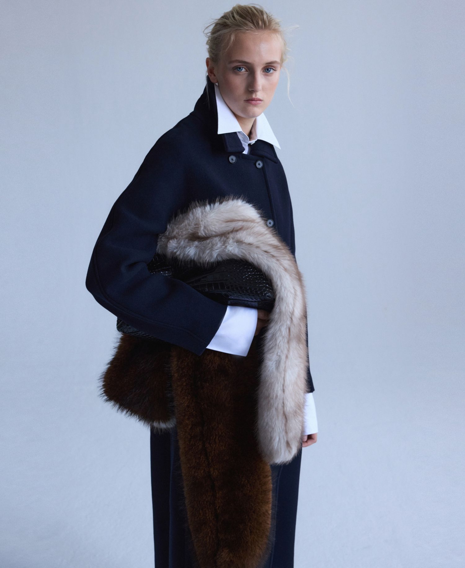 Women's Selection Double-Breasted Wool-Blend Coat