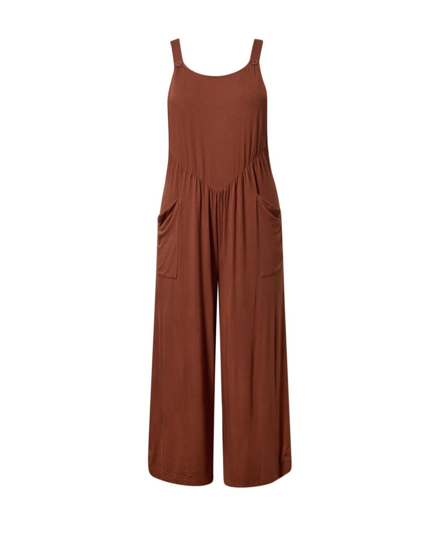 Plus Size Super Soft Jersey Wide-Leg Overall
