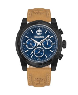 Men's Three Eye Multi-Function Sport Henniker II Tan Leather Watch 45mm
