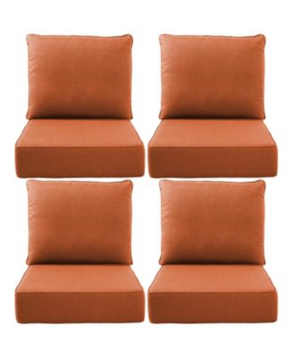 24"x22"x6" Patio Thick Cushions and Pillows Set - Deep Seat Indoor/Outdoor Water and Fade Resistant