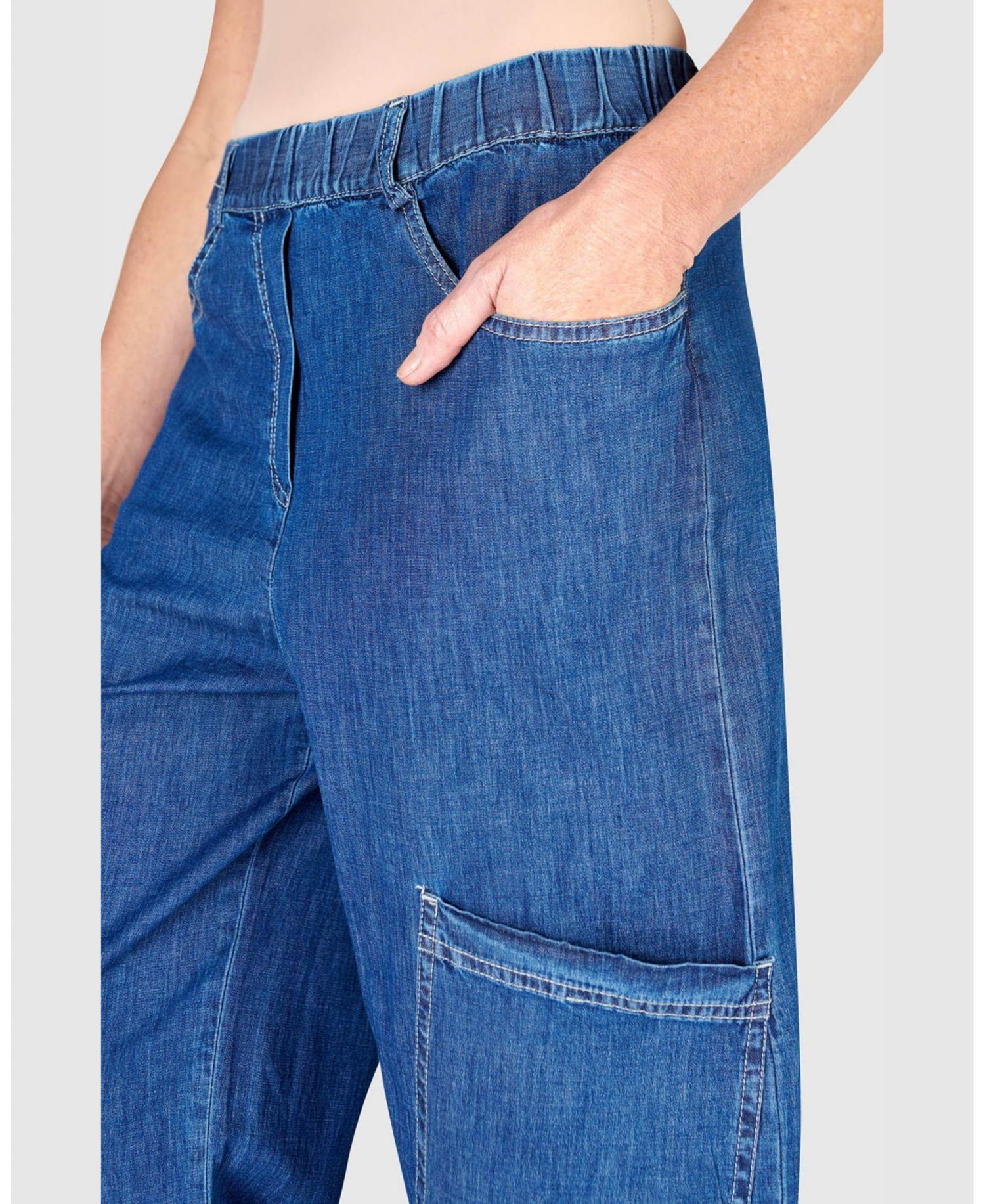 Women's Palma Cargo Elastic-Waist Capri Pants