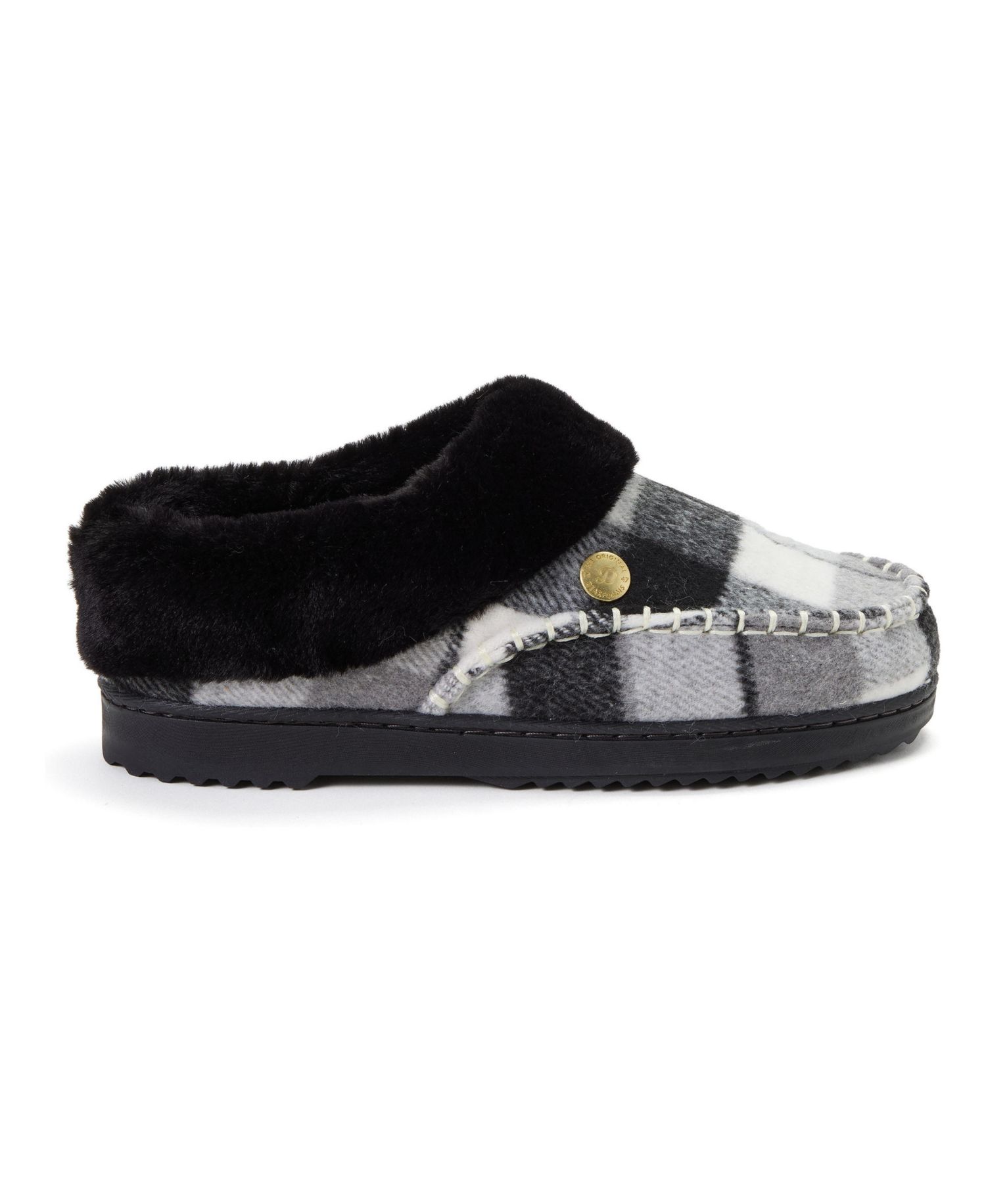 Women's Nyla Plaid Moc Toe Clog Slippers