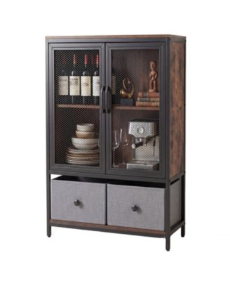 23.5-Inch Bar Cabinet with Mesh Cabinet Doors
