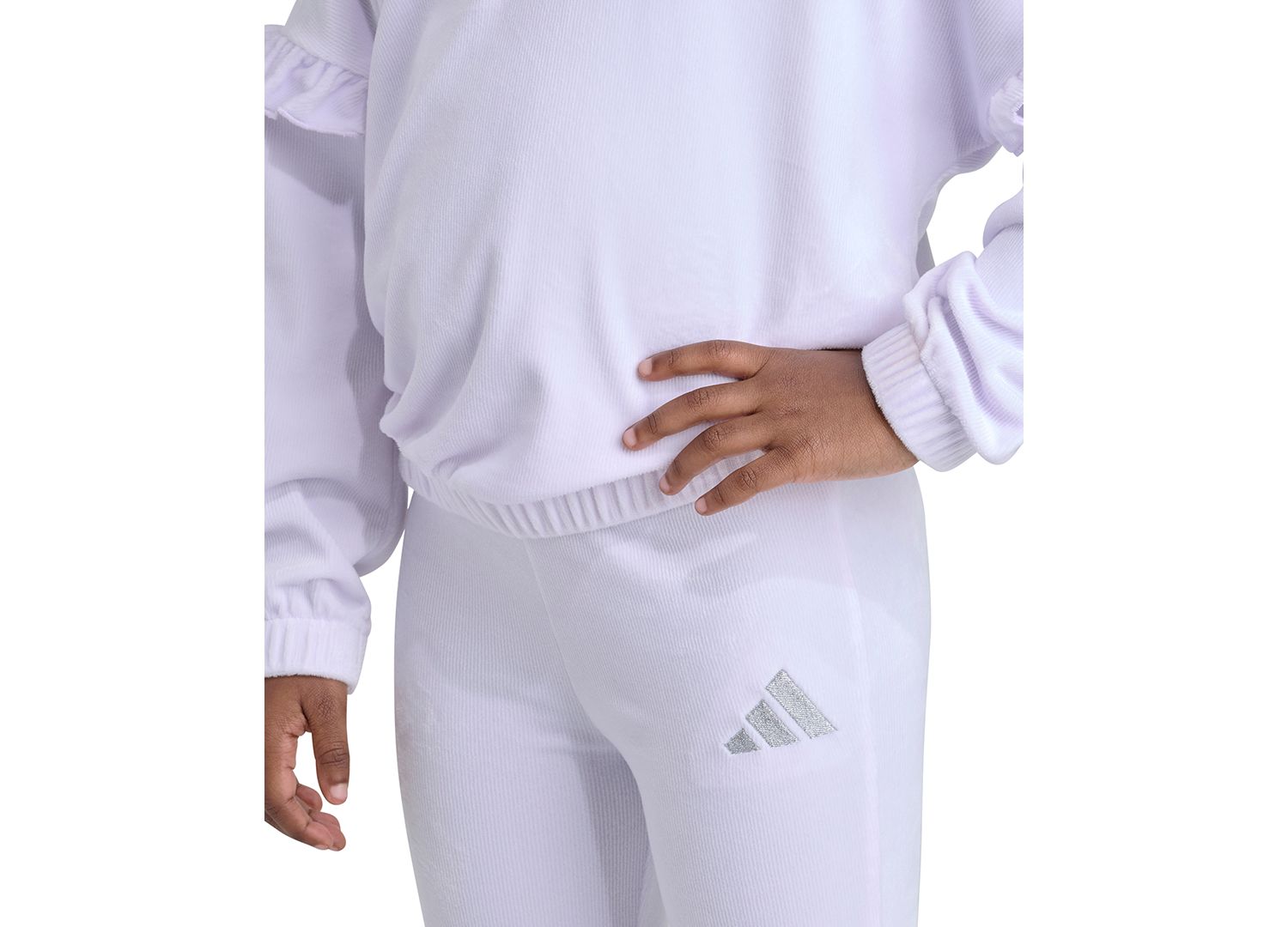 Girls' 2T-6X Velour Crewneck Pullover and Flare-Leg Pants, 2-Piece Set