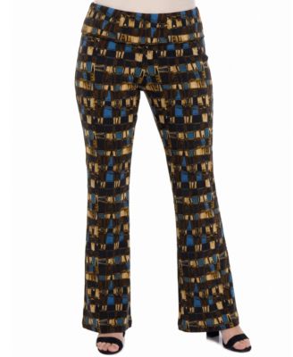 Plus Size Comfy Fit Flared Pull-On Wide-Leg Pants