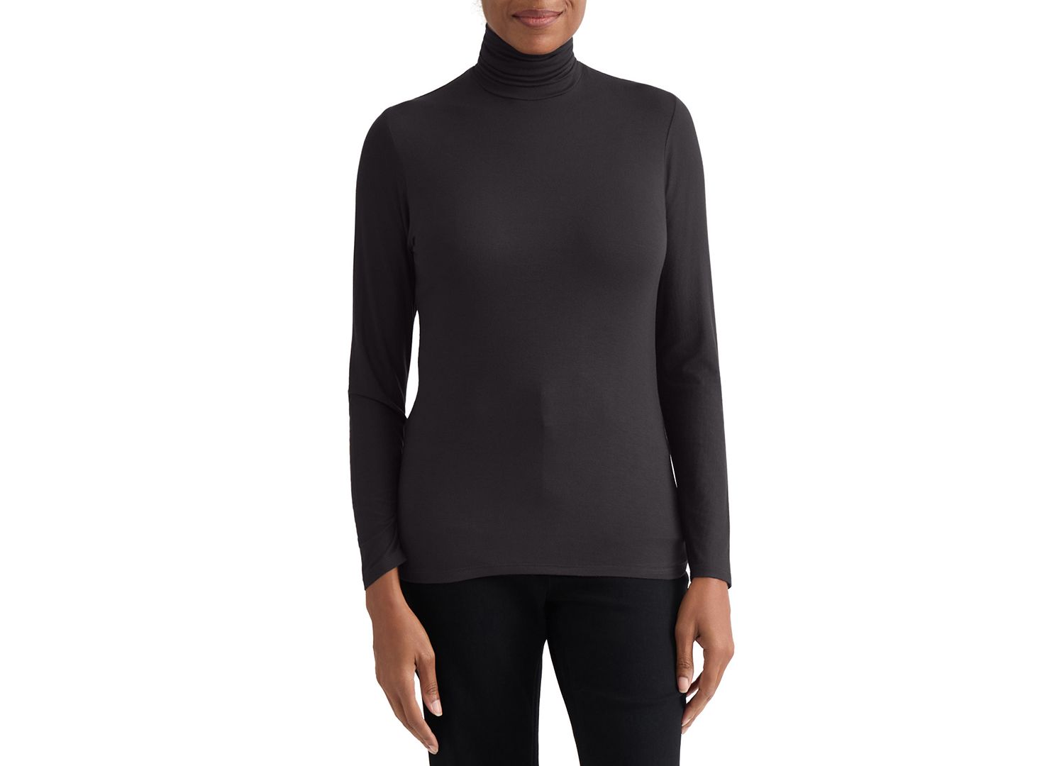 Women's Shirred Pullover Turtleneck Top