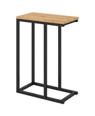 Compact C-Shaped End Table with a Sturdy Metal Frame