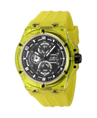 Men's Quartz Racing Yellow Rubber Band Watch, 46mm