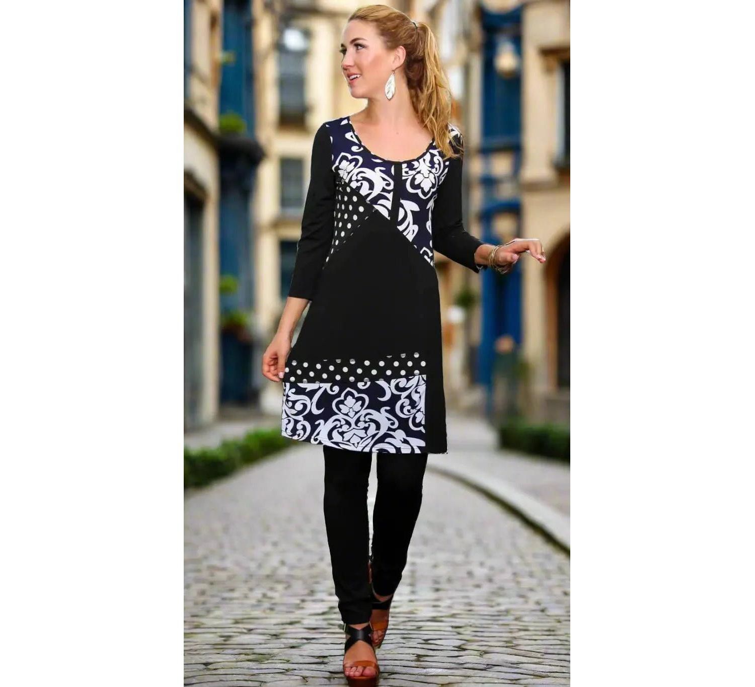 Women's Damask Print Knit Dress