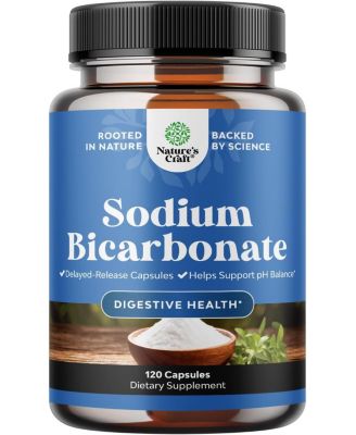 Sodium Bicarbonate Capsules - Delayed Release Digestive Support - Bicarbonato De Sodio - 120 Count