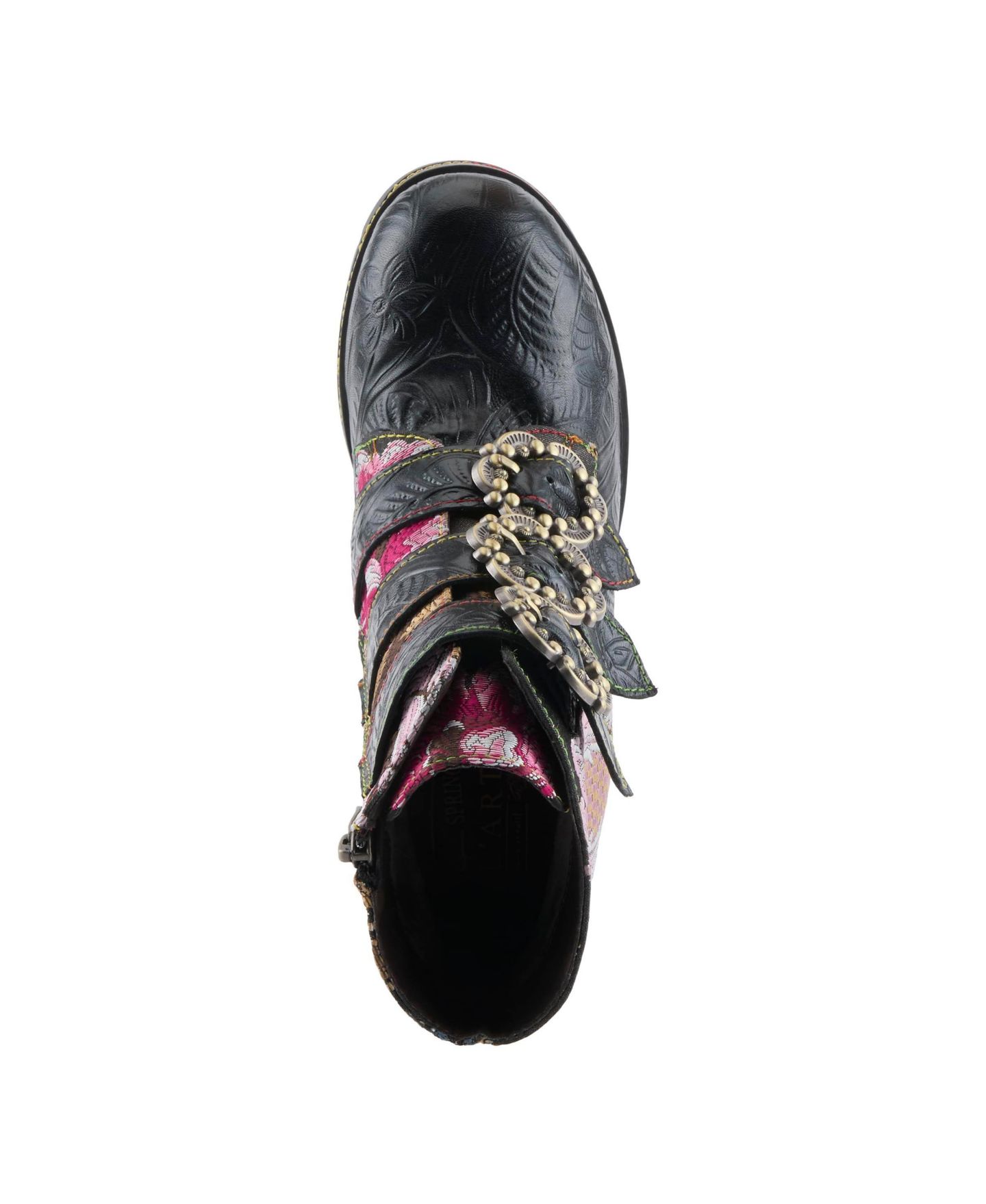 Женские ботинки L'Artiste Spring Step Brazza Platform Bootie with Floral Embroidery, цвет: Чёрный разноцветный — фото 3