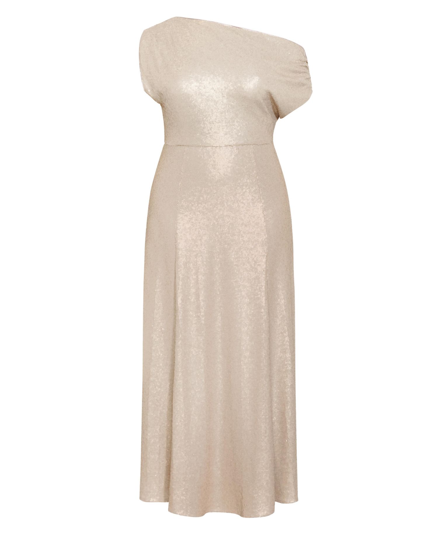 Plus Size Sequin Off-Shoulder Maxi Dress