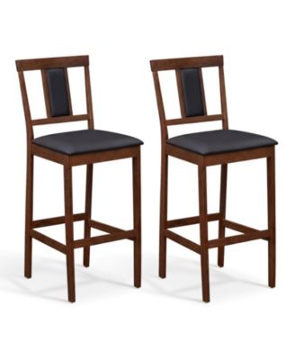 29.5-Inch Upholstered Bar Stool with PU Leather Seat