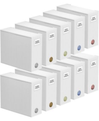 10 Pack Bed Sheet Organizers with Window, Foldable Linen Closet Storage Container for Queen/King Sheet Sets, Duvet and Pillowcases