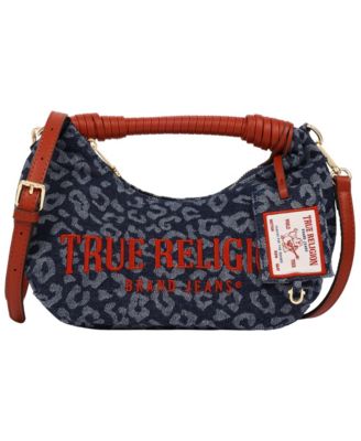 Leopard Denim Rounded Hobo Bag