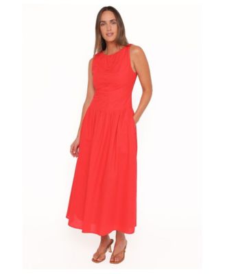 Women's Evie Drop-Waist Boat-Neckline A-Line Dress