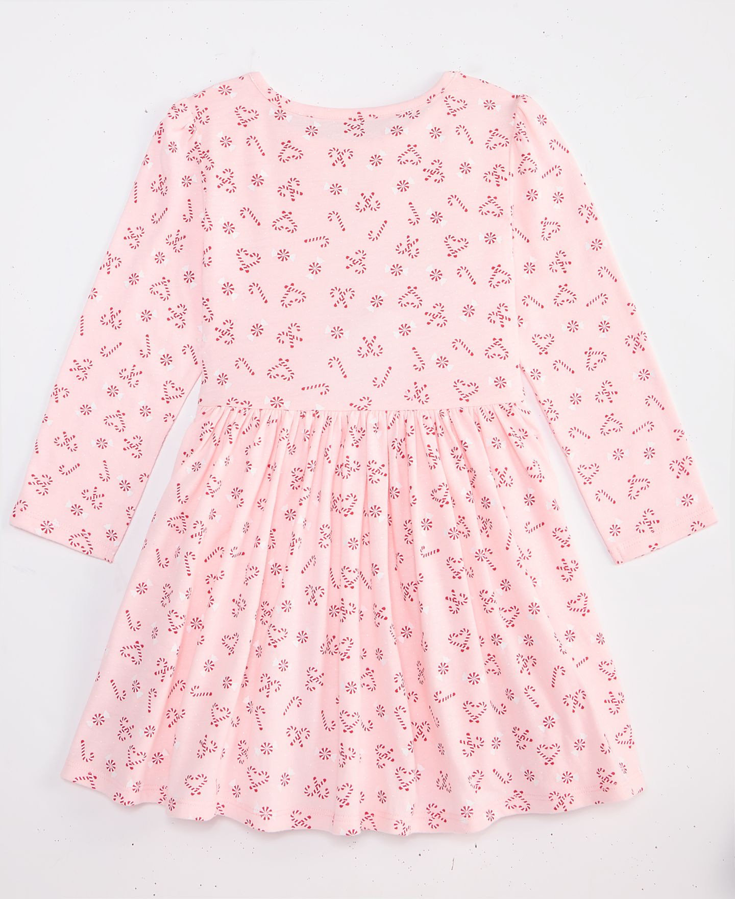 Платье Epic Threads Tossed Candy Cane Long-Sleeve Fit & Flare Dress для девочек-малышей, цвет: Розовый — фото 2