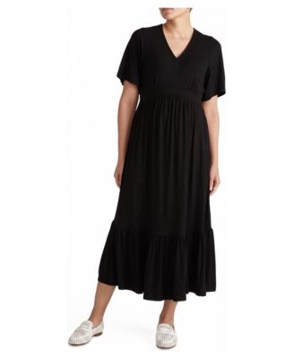 Plus Size Ravello V-Neck Empire Waist Tiered Midi Dress