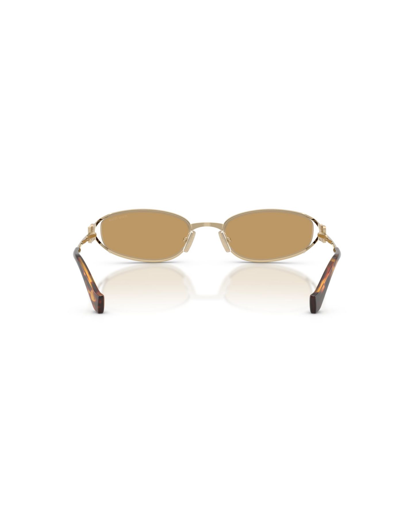 Женские солнцезащитные очки MIU MIU Geometric Metal Sunglasses MU C51S, цвет: Бледный золотой — фото 5