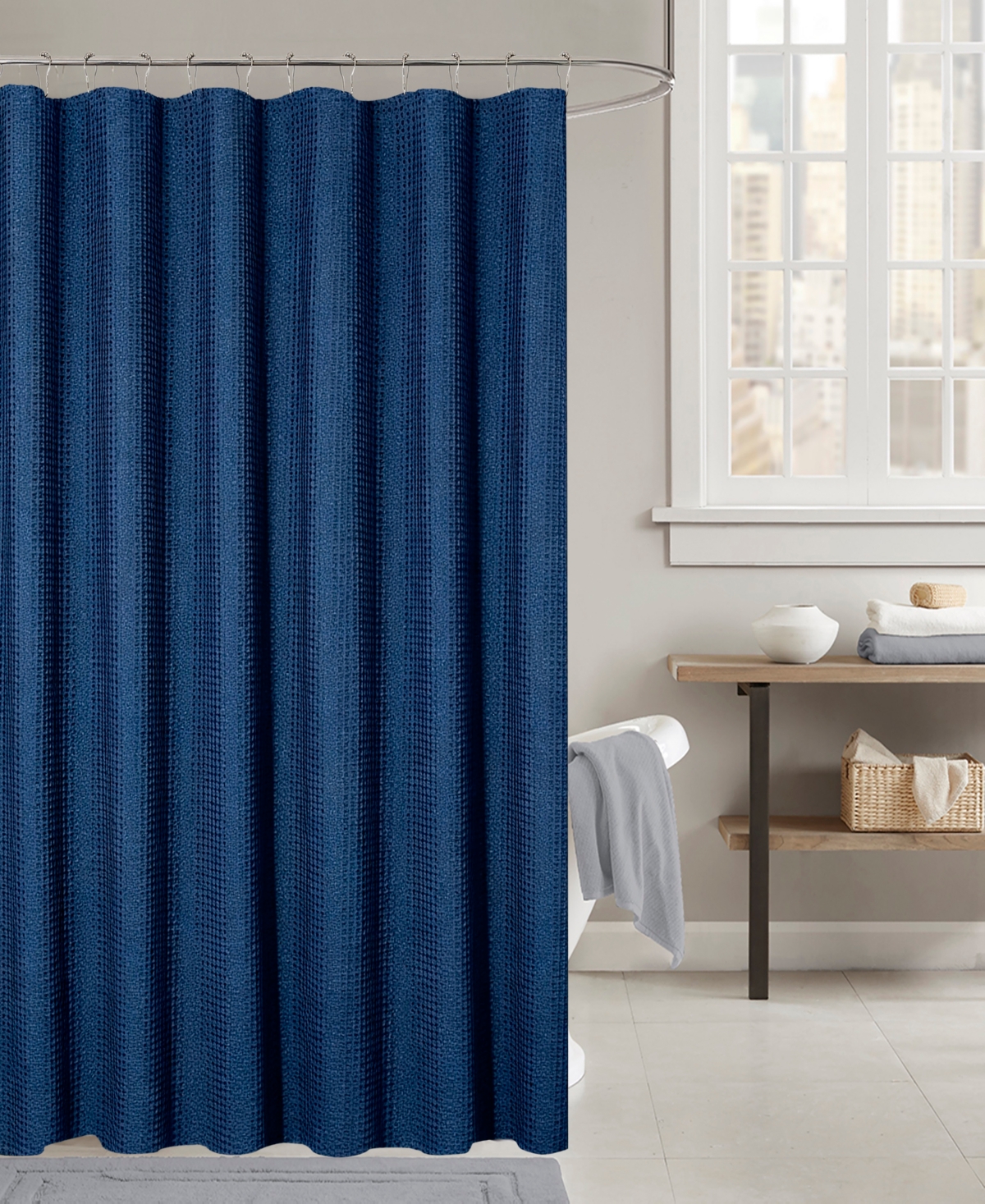 Popular Bath Conrad Water-resistant Shower Curtain, 70" X 72" In Navy