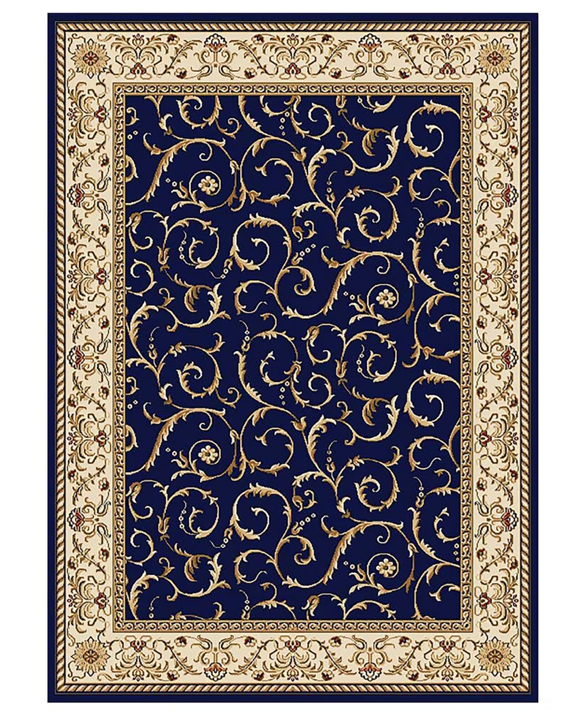 Closeout! Km Home 1599/1551/Navy Pesaro Blue 5'5" x 7'7" Area Rug