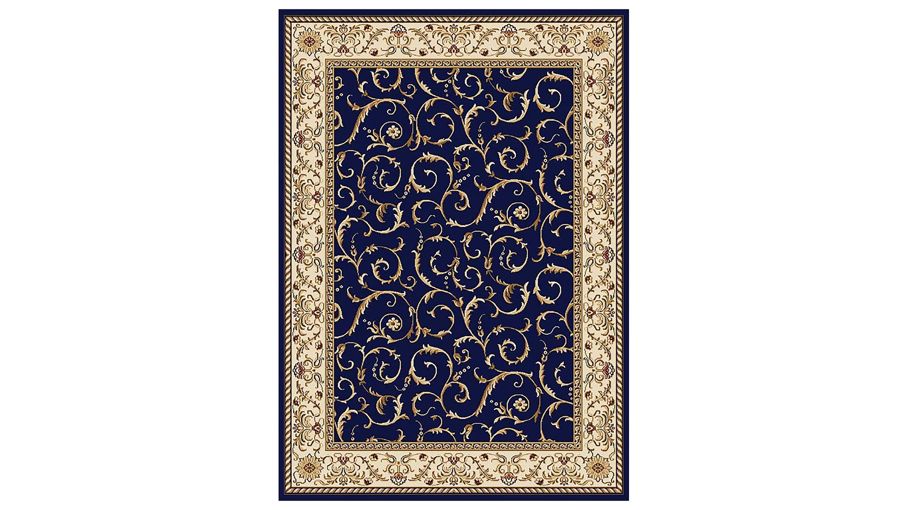 Closeout! Km Home 1599/1551/Navy Pesaro Blue 5'5" x 7'7" Area Rug