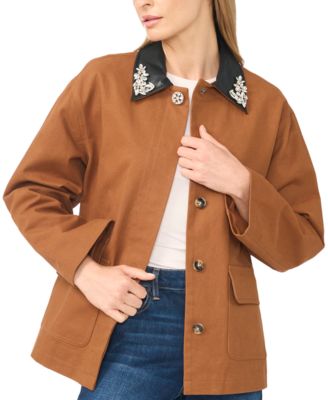 Women's Embellished-Collar Barn Jacket