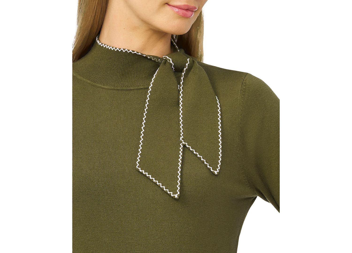 Women's Scarf Tie Neck Sweater