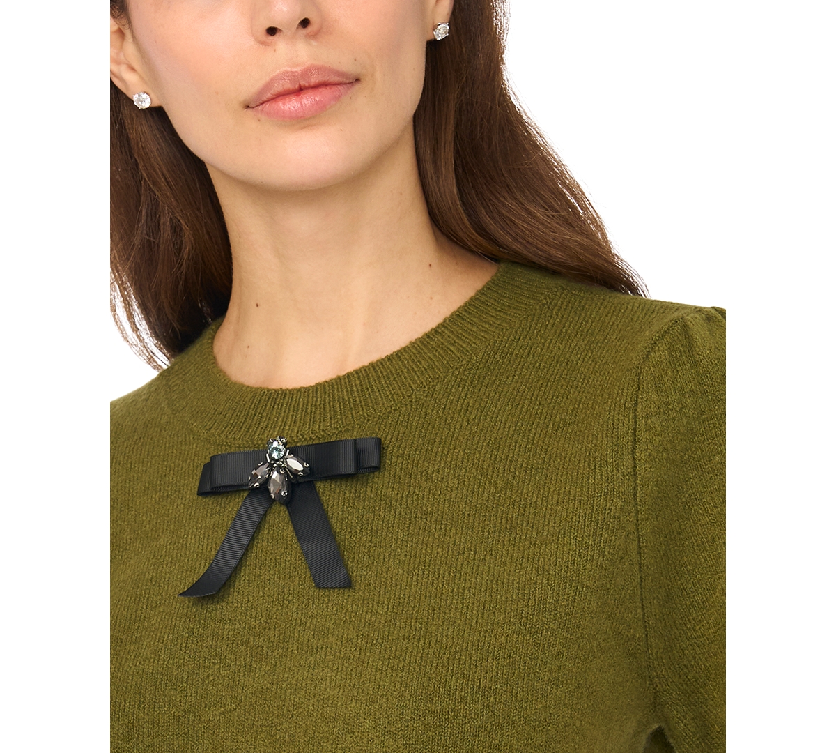 CeCe Women's Bow Short-Sleeve Crewneck Sweater