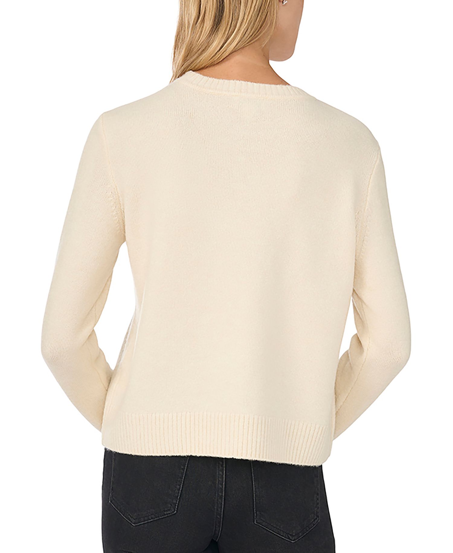 Women's Contrast Bow Long Sleeve Sweater