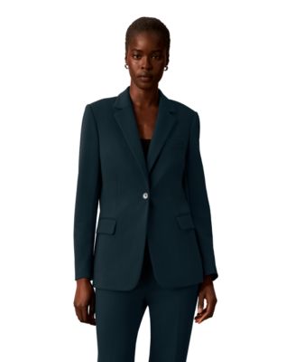 Petite One-Button Notch Collar Jacket