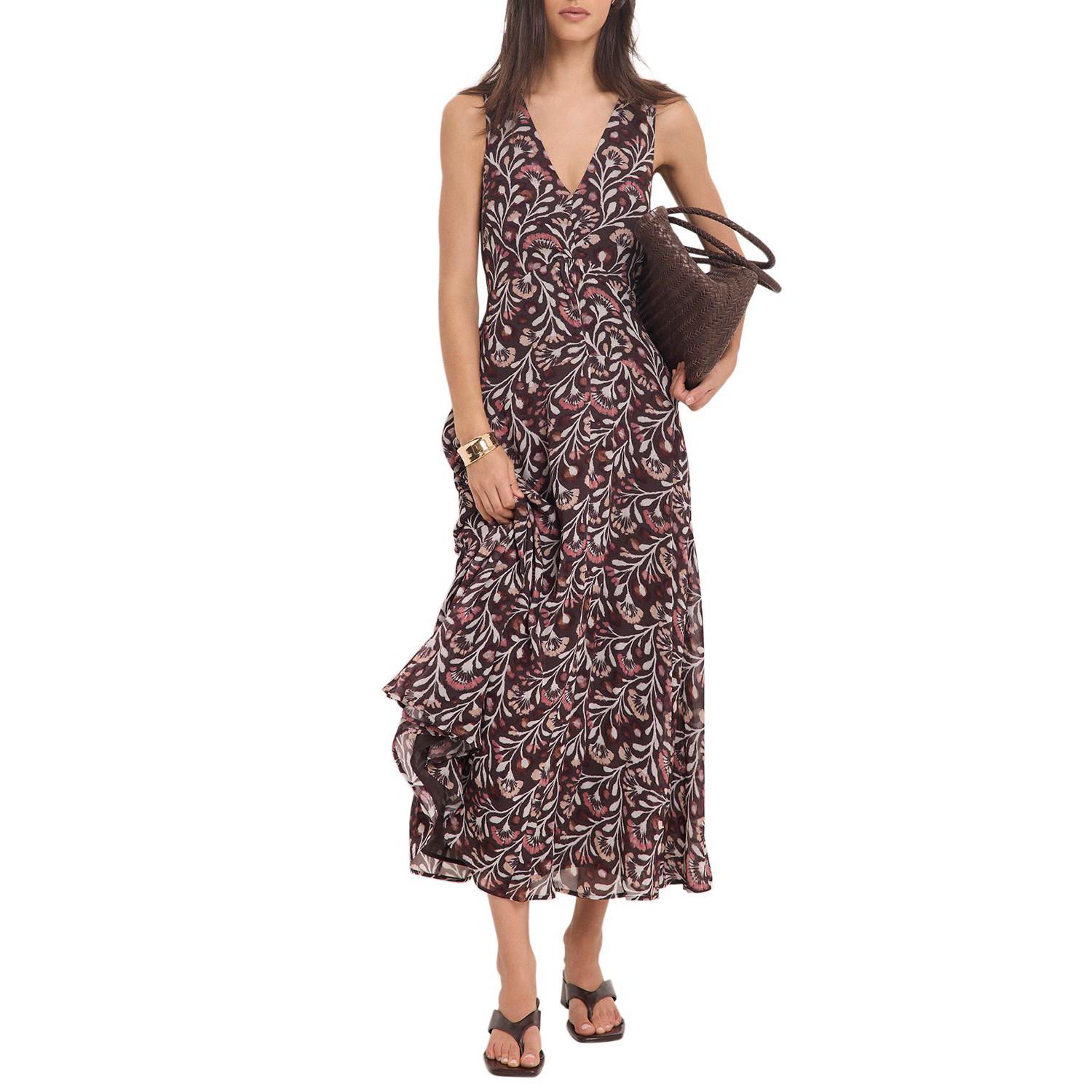 Women's Floral-Print V-Neck Maxi Dress