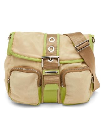 Vintage Cargo Nylon and Leather Shoulder Bag