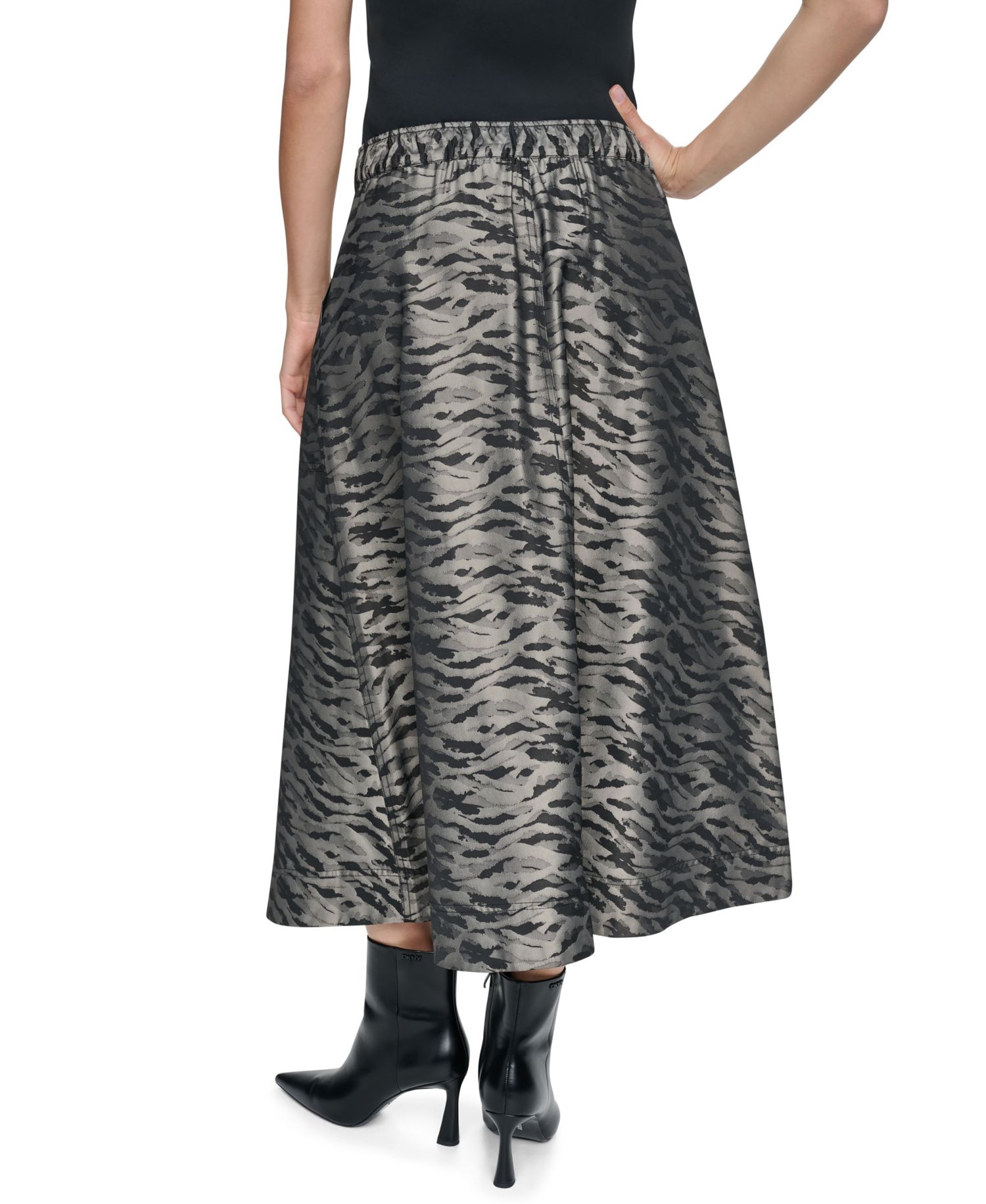 Women's Animal-Print A-Line Front-Zip Skirt