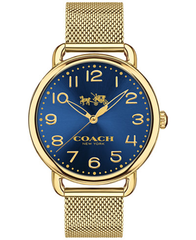 COACH Women's Delancey Gold-Tone Stainless Steel Mesh Bracelet Watch 36mm 14502665