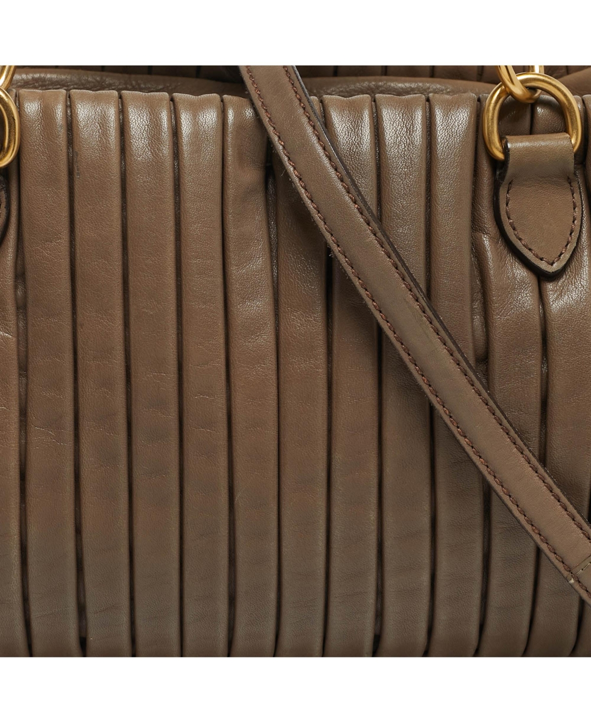 Pre-Owned Miu Miu Plisse Pleated Studded Crossbody Satchel