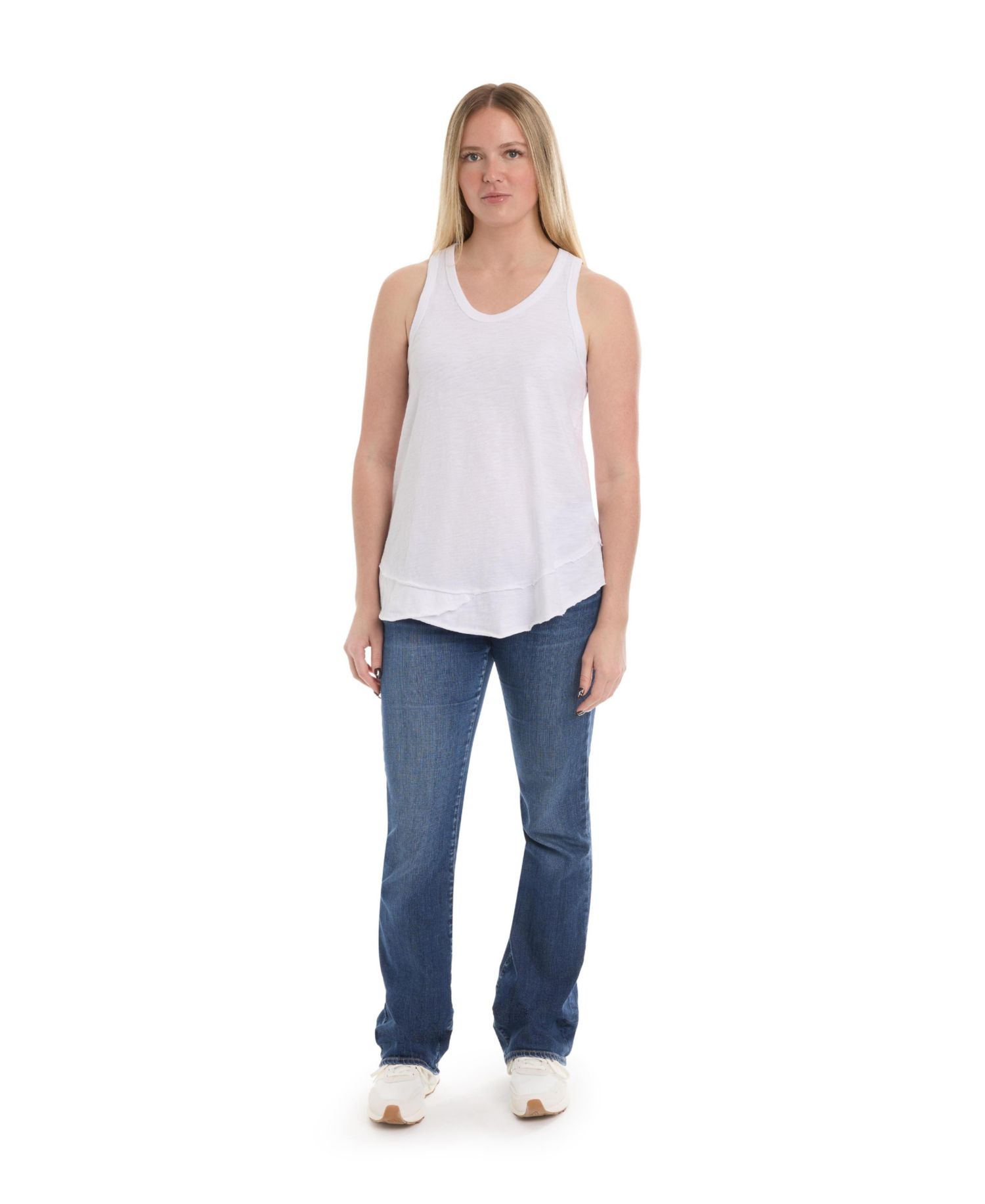Women's Shrunken Curved-Shirttail Tank