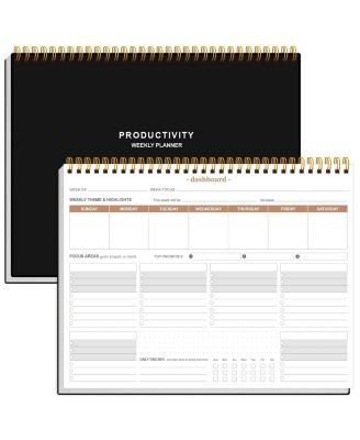 Weekly Productivity Planner Undated 6 Focus Areas Task Tracker Desk Notepad