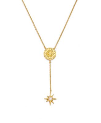 Sun Lariat Necklace in Gold