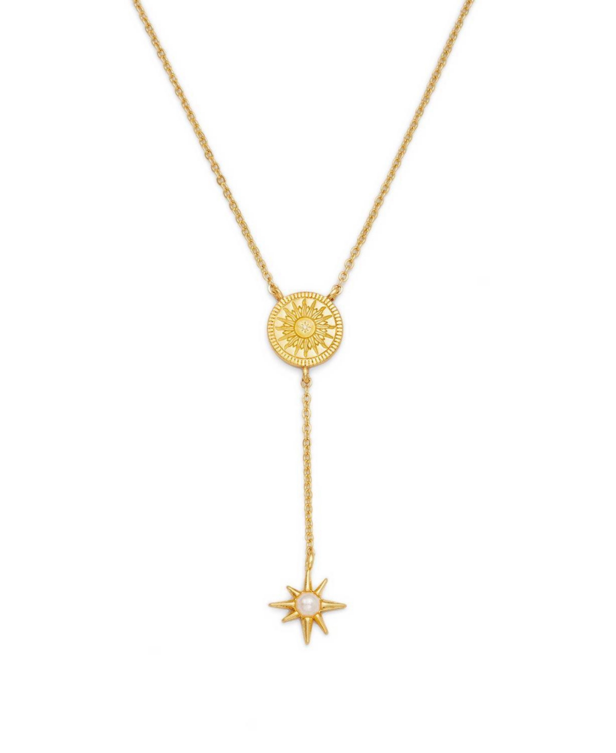 Fable England Sun Lariat Necklace in Gold