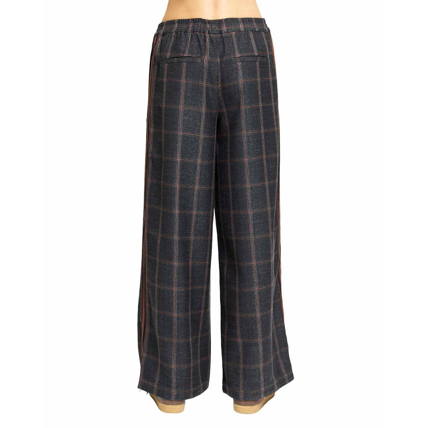 Women's Lyla Plaid Wide-Leg Pull-On Trousers