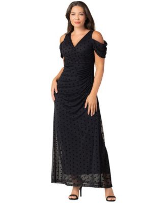 Women's Seraphina Cold-Shoulder Mesh Gown