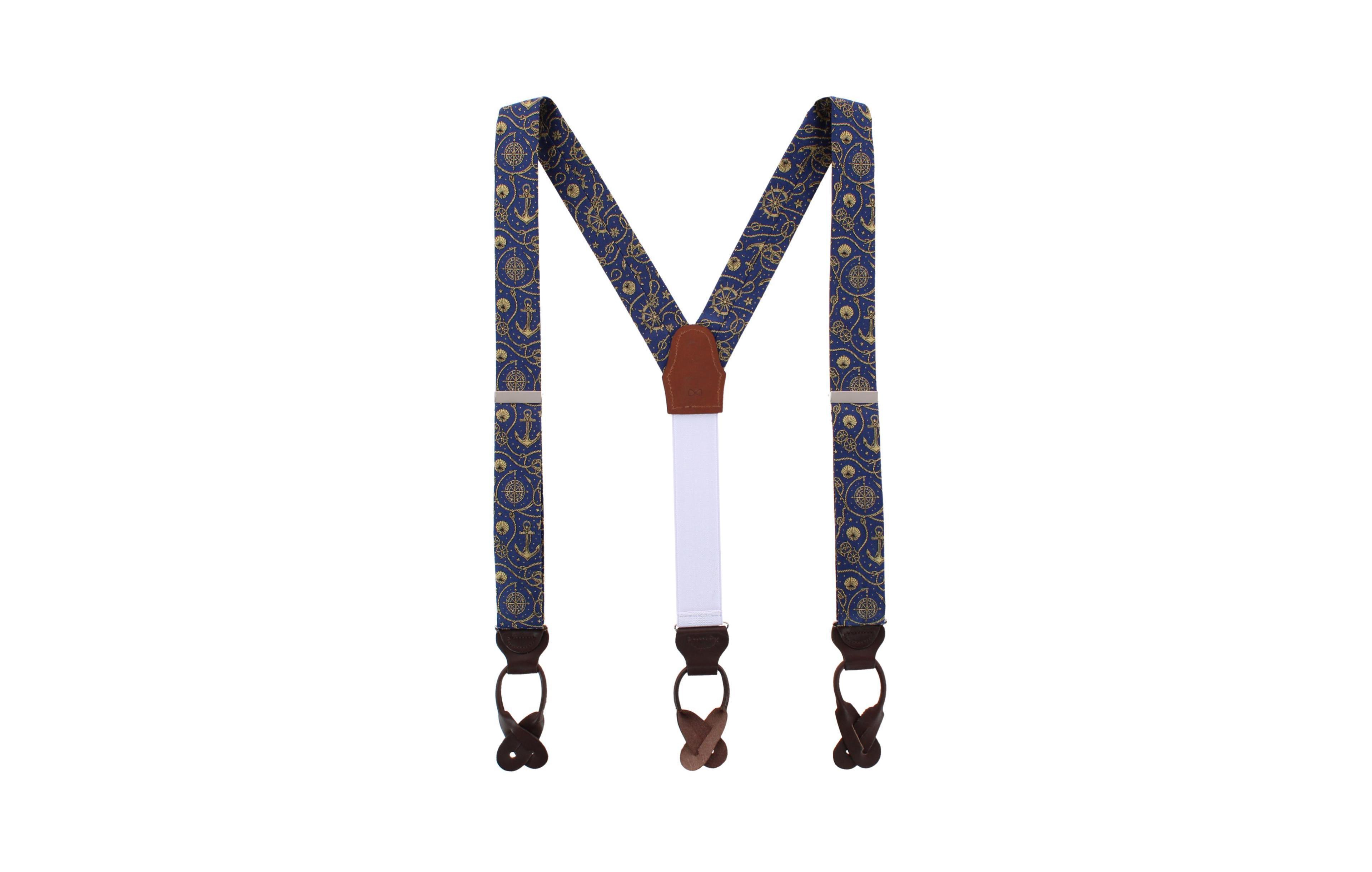 Trafalgar Silk Novelty Leather Button End Suspenders