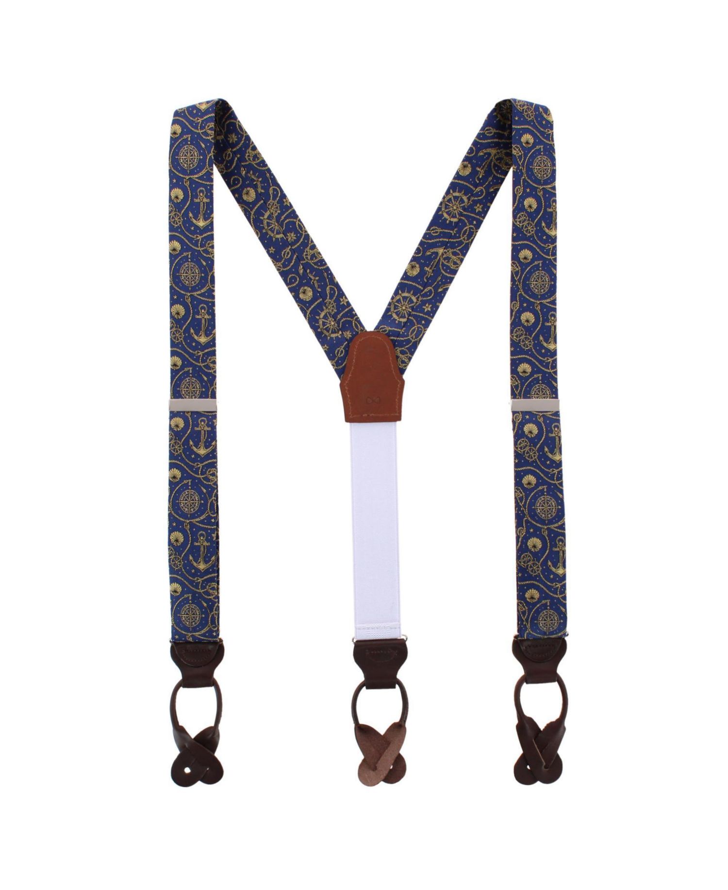 Silk Novelty Leather Button End Suspenders