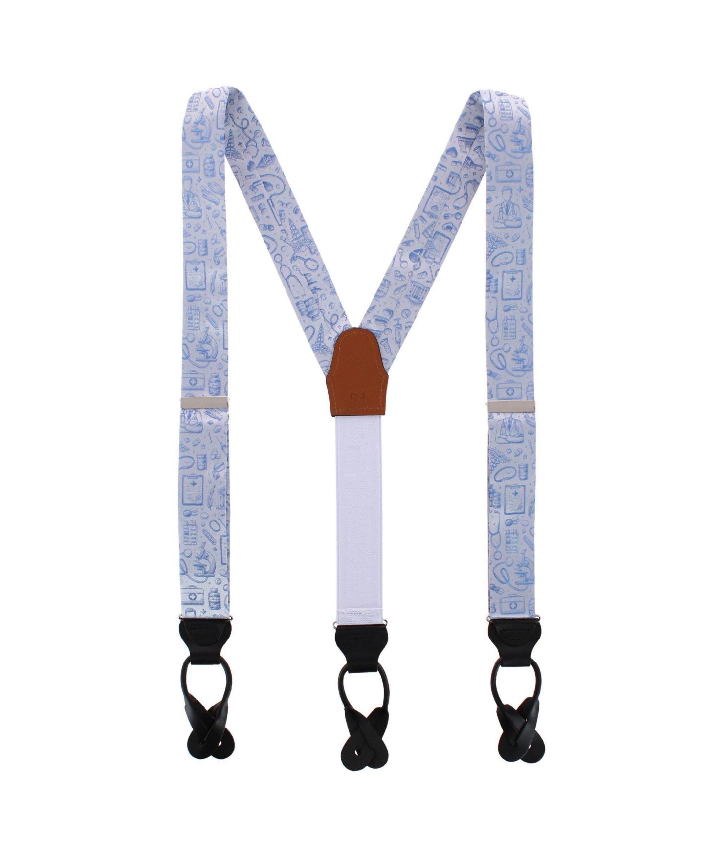 Мужские подтяжки TRAFALGAR Medical Alert Silk Novelty Suspenders, цвет: Светлый синий — фото 1