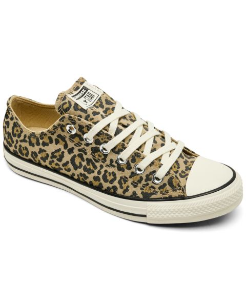 Женские кроссовки Converse Chuck Taylor All Star Leopard Jacquard Low Top Lifestyle, цвет: Чёрный / Медовый